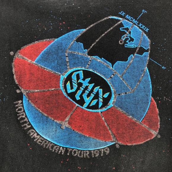Styx 1979 The Grand Decathlon North American Tour tshirt 70s 1970s vintage - Picture 4 of 5